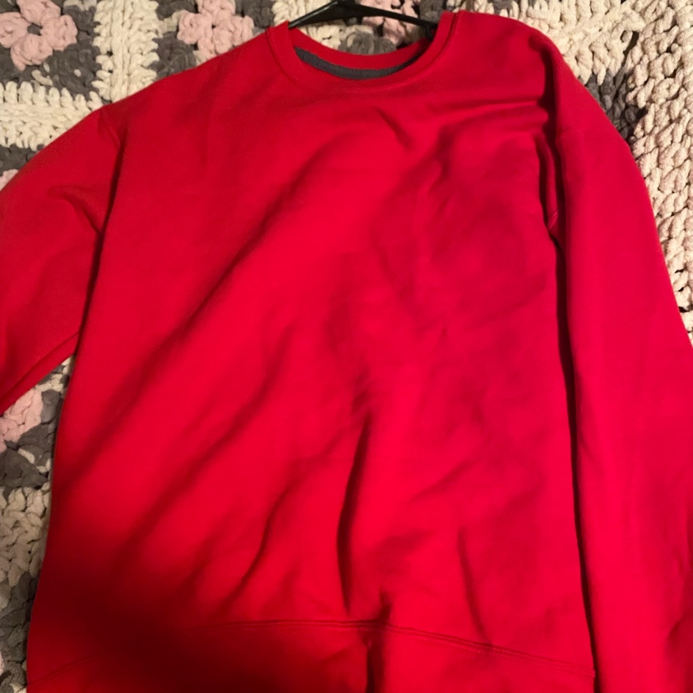 Red crew neck